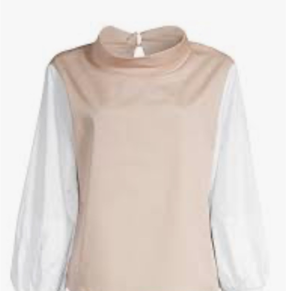 Elegant Beige and White Women's Blouse